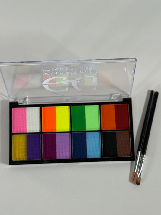 GG Water-Activated Dual-Tone Eyeliner Palette – 16 Shades, 2 Brushes